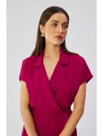 S363 Košeľové šaty s opaskom na zaväzovanie - slivka S363 Košeľové šaty s opaskom na zaväzovanie - slivka