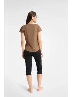 Boutique Pyžamo 40615-88X Karamelová a čierna - Henderson Ladies