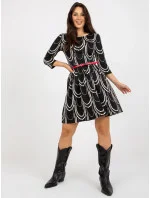 Dámske šaty LK SK 509089.01P Čierne s bielou - FPrice