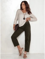 Dámske manšestrové nohavice FEMCORD v jednej veľkosti s opaskom olivová FashionStreet UY2283 Dámske manšestrové nohavice FEMCORD v jednej veľkosti s opaskom olivová FashionStreet UY2283