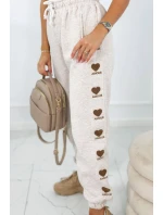Bavlnené nohavice Amour béžová melanž Bavlnené nohavice Amour béžová melanž