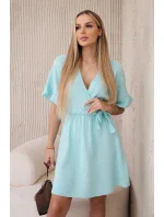 Mušelínové šaty s mätovým pásom