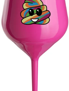 DUHOVÉ VESELÉ EE - růžový nerozbitný pohár na víno 470 ml
