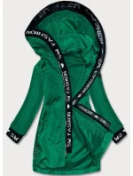 Tenká zelená dámska bunda s ozdobnou lemovkou (B8145-10)