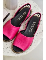 Skórzane Wsuwane Sandały Zazoo 40327 Fuksja