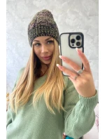 Fleecová čiapka Melisa K241 black+olive