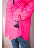 Dámska prešívaná bunda s kapucňou a HOPE Pink Neon Dámska prešívaná bunda s kapucňou a HOPE Pink Neon