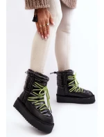 Śniegowce Damskie Na Grubej Podeszwie Wegańskie D.Franklin DFSH371007 Czarne