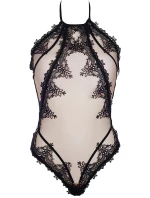 Dámske priehľadné sexy body V-8910 Black with beige - Axami