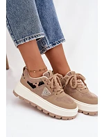 Dámske topánky na platforme A209 beige - Sweet Shoes Dámske topánky na platforme A209 beige - Sweet Shoes