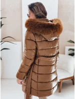Dámska zimná bunda CASSERIE prešívaná s kapucňou káva FashionStreet TY4925