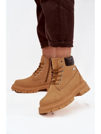 Ocieplane Trapery Damskie Na Zamek Camel Selinda