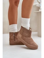 Snehové topánky so zipsom a kožušinou Big Star beige