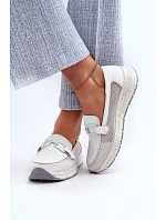 Dámske kožené mokasíny D&A TW210 white - S.Barski