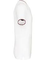 Kariban K 374 Pánske tričko z piké s výstrihom do V 20.K374 biele/námornícka modrá/červená