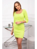 Šaty s výstrihom na gombíky kivi