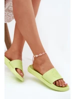 Damskie Klapki 4FMM00FFLIF045-45S Limonkowe