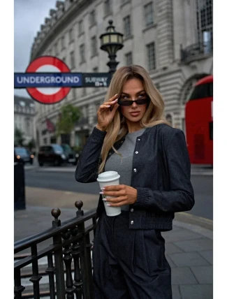 Bunda M800 Press stud bomber - grafitová