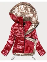 Červená dámska bunda so zlatými prvkami (1823)