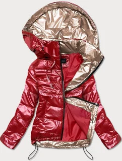 Červená dámska bunda so zlatými prvkami (1823)