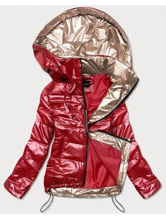 Červená dámska bunda so zlatými prvkami (1823)