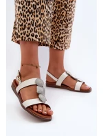 Dámske ploché sandále s ozdobami Sergio Leone White