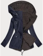 Modro-hnedá dámska obojstranná bunda (W507BIG) Modro-hnedá dámska obojstranná bunda (W507BIG)
