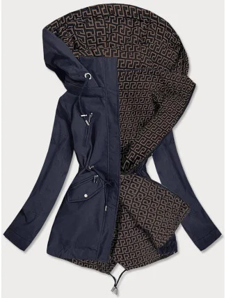 Modro-hnedá dámska obojstranná bunda (W507BIG) Modro-hnedá dámska obojstranná bunda (W507BIG)