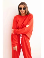 Dámska maslová súprava s voľnou mikinou a nohavicami LOVE red Dámska maslová súprava s voľnou mikinou a nohavicami LOVE red