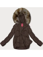 Hnedá prechodná bunda s kapucňou (LHD-23002)