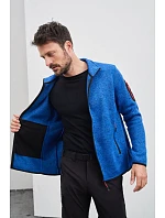 Daiber JN 762 Pánska pletená fleecová bunda 02.0762 royal melange/červená