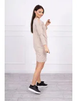 Šaty s 3D grafikou, béžová čipka