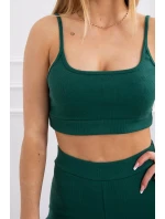 Súprava s nohavicami s vysokým pásom zelená