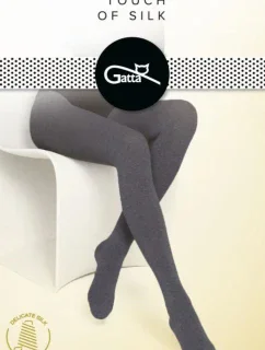 Hladké dámske pančuchové nohavice s hodvábom TOUCH OF SILK