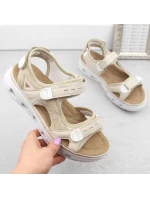 Pohodlné sandále na suchý zips Rieker W RKR691 beige