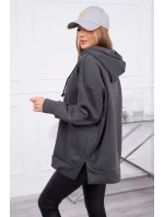 Zateplená mikina so zipsom na boku grafitová Zateplená mikina so zipsom na boku grafitová