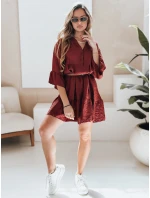 Letné mušelínové šaty LYVONNE bordová FashionStreet EY2614