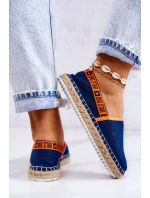 Materiałowe Espadryle Wsuwane Big Star JJ274877 Granatowe