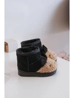 Ocieplane Dziecięce Botki Śniegowce Lamy Czarne Esandira