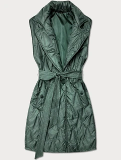 Khaki prešívaná vesta Goodlookin s opaskom (B8603-11)