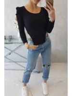 Blúzka s buffovými rukávmi čierna