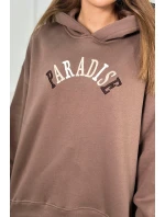 Bavlnená súprava s vyšívaným nápisom Paradise mocca