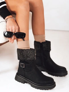 Dámske zateplené čižmy čierne FashionStreet ZY1227
