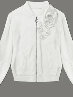 Pletená blúzka s ružami vo farbe ecru (16023)