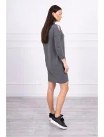 Šaty s potlačou Honey girl v grafitovej farbe