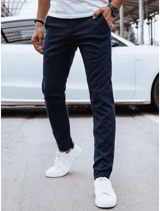 Pánske tmavomodré ležérne nohavice FashionStreet UX4387
