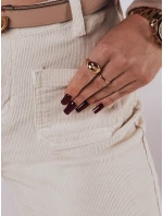 Dámske manšestrové nohavice WELVIA light beige FashionStreet UY2302