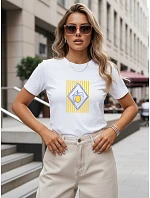 Dámske tričko s potlačou citróna, bavlnené, biele, FashionStreet NX8042RY Dámske tričko s potlačou citróna, bavlnené, biele, FashionStreet NX8042RY