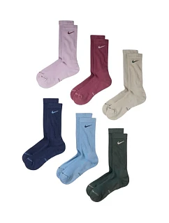 Ponožky Nike Everyday Elevated, 6 párov, ružové, modré, zelené, béžové, HQ8021 916