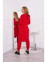 Súprava mikín s dlhšími stranami červená